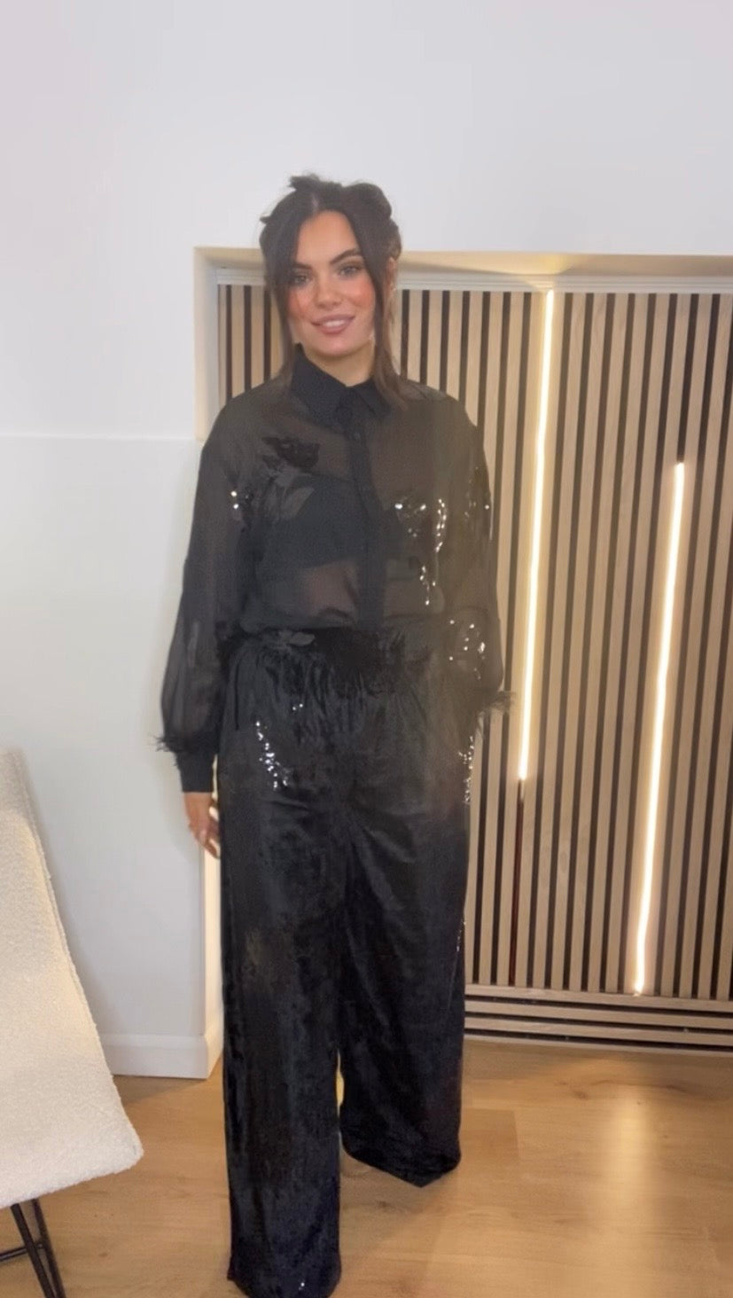Liv Black sequin Trouser