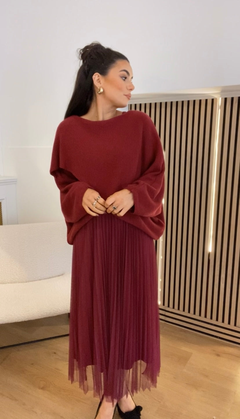 Hattie Burgandy Dress