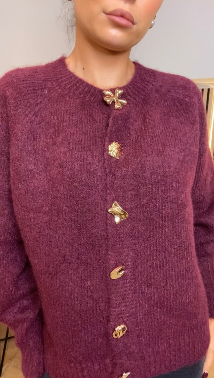Yasmin Burgandy Knit