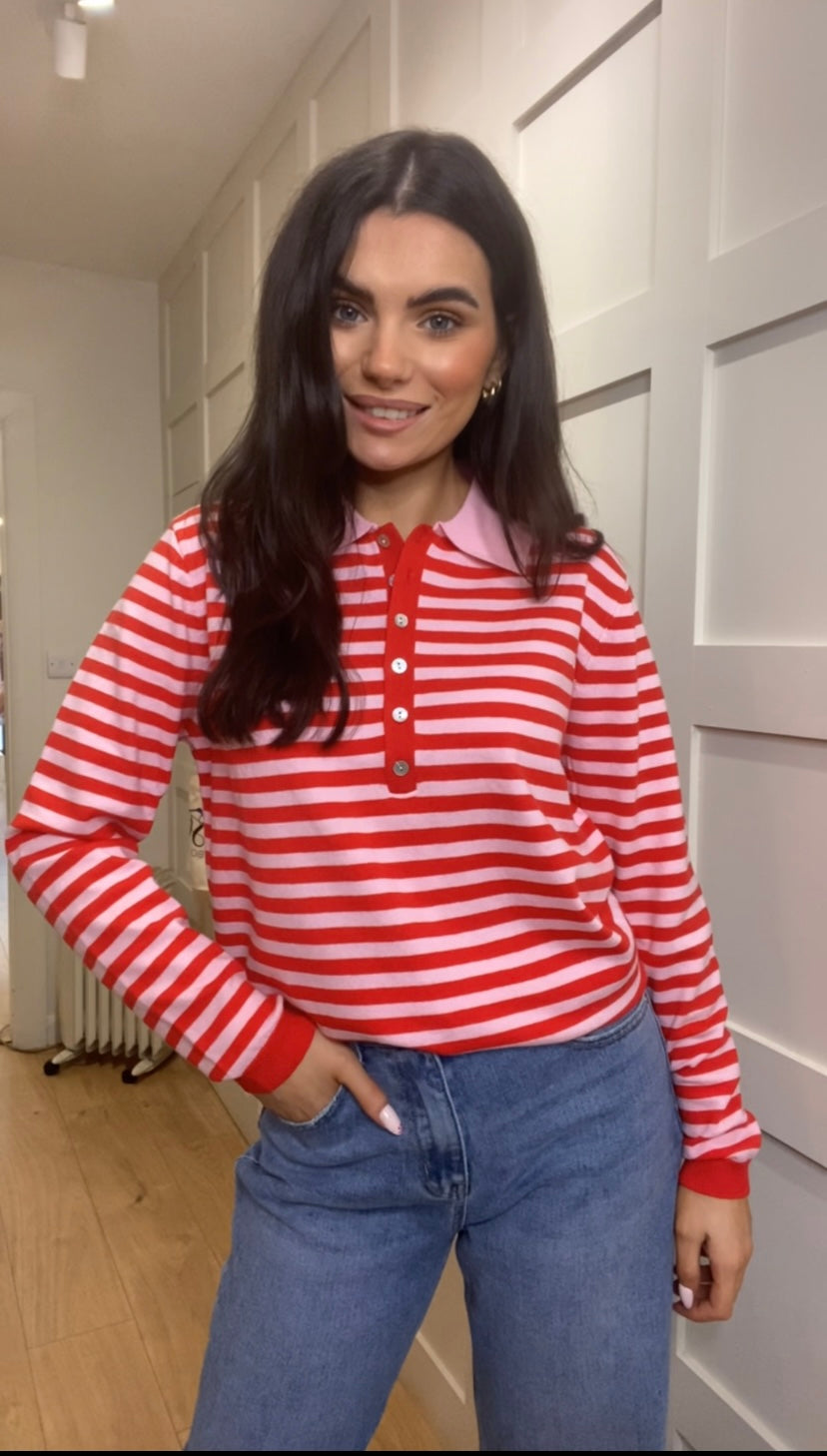 Clara red knitted top