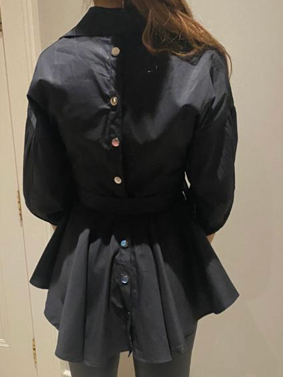Belted Peplum Shirt
