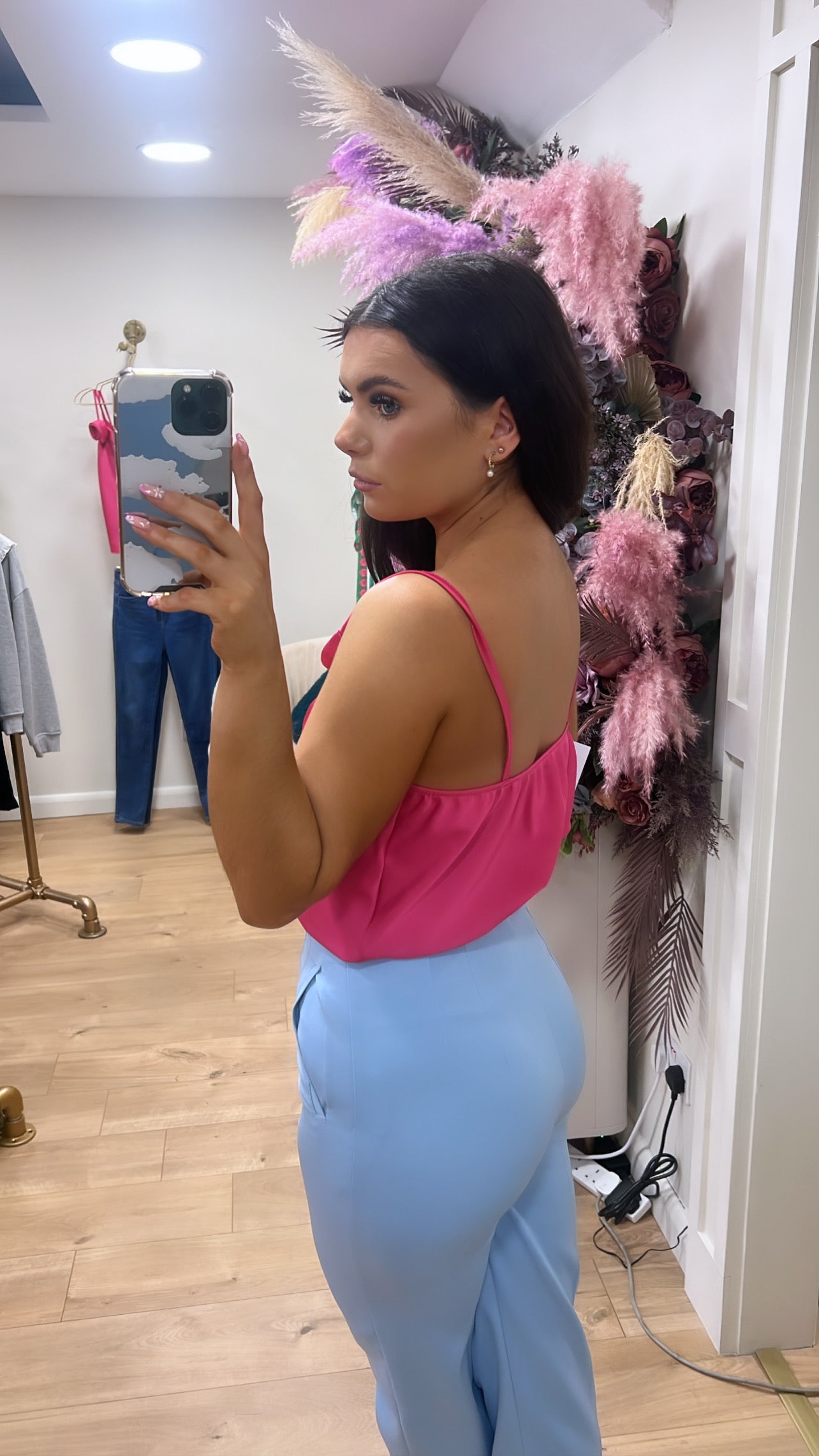 Milly pink rosette Cami
