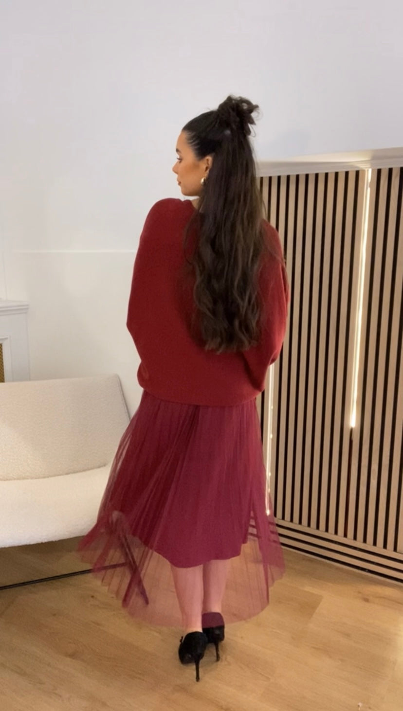 Hattie Burgandy Dress