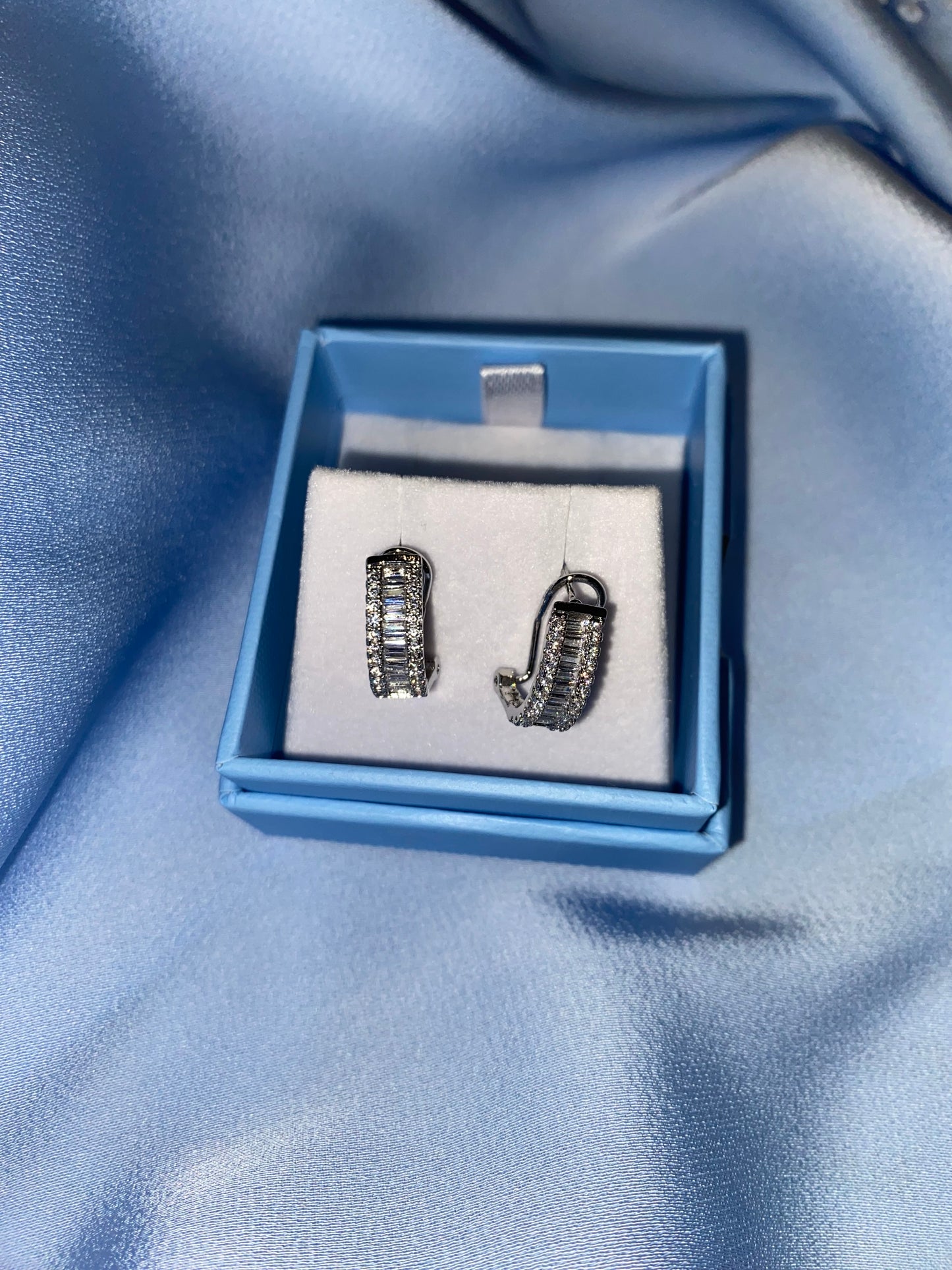 Silver baguette Earrings