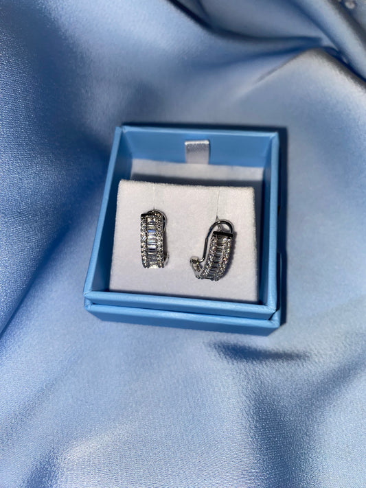 Silver baguette Earrings