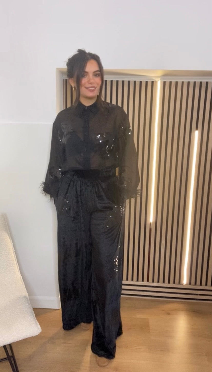 Liv Black sequin Trouser