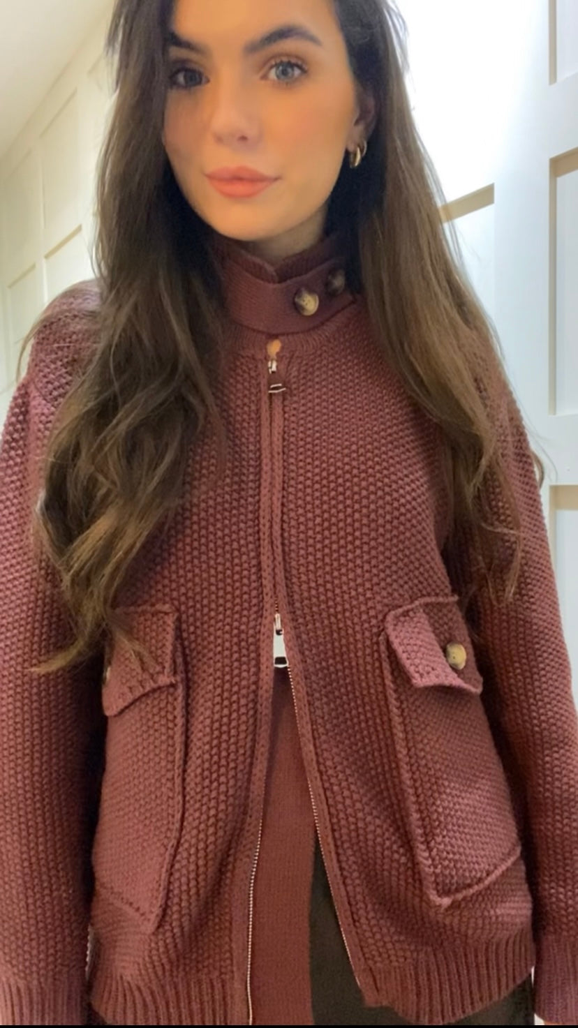 Celine Burgandy Knit