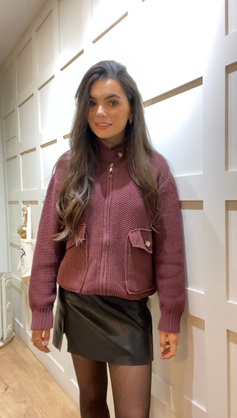 Celine Burgandy Knit