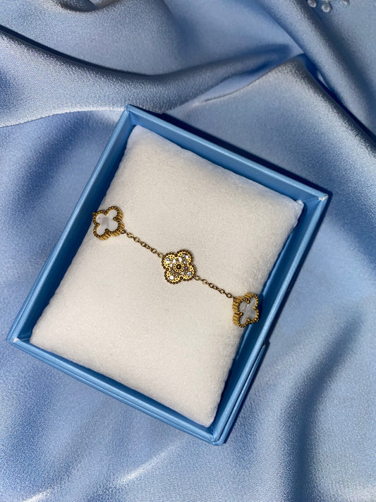 White and gold glitter bracelet