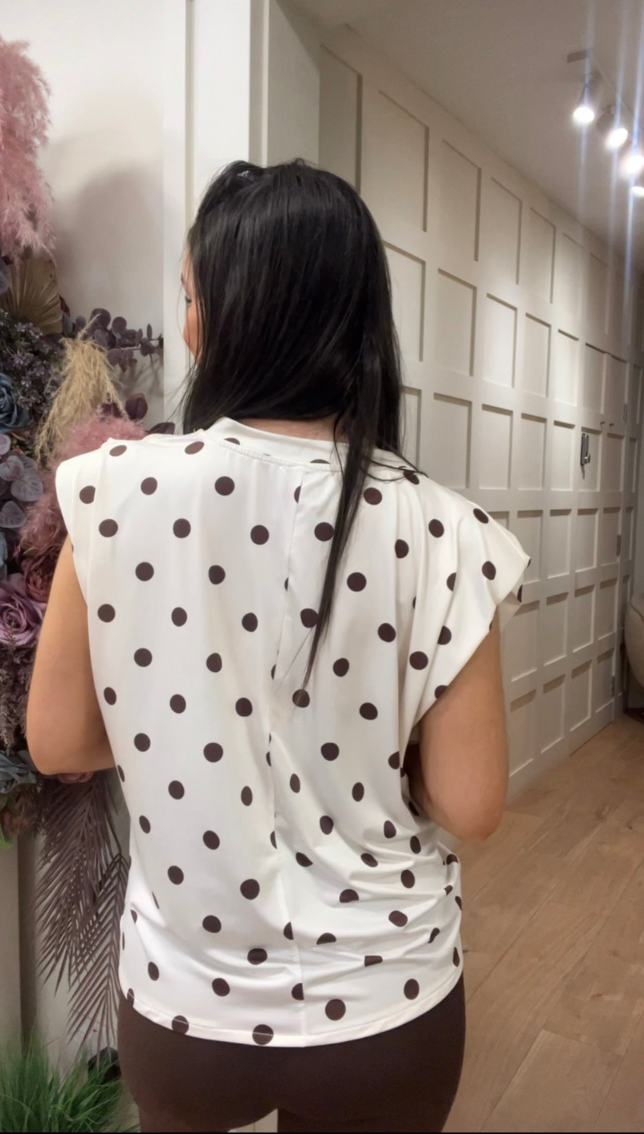 Anna cream polka top