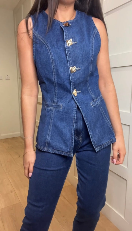 Laura denim waistcoat