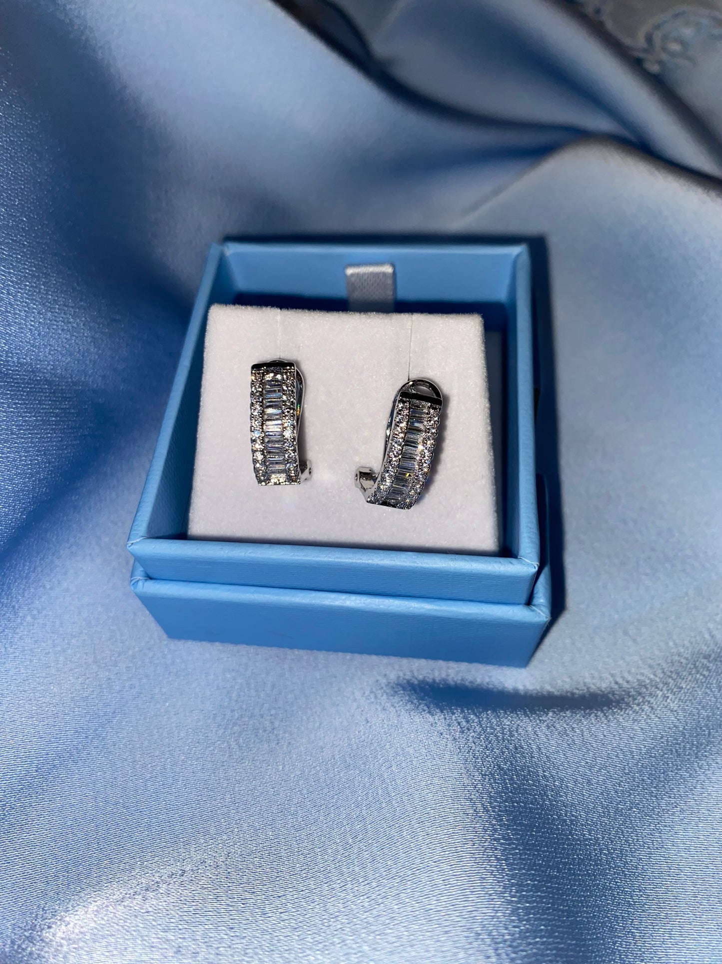 Silver baguette Earrings