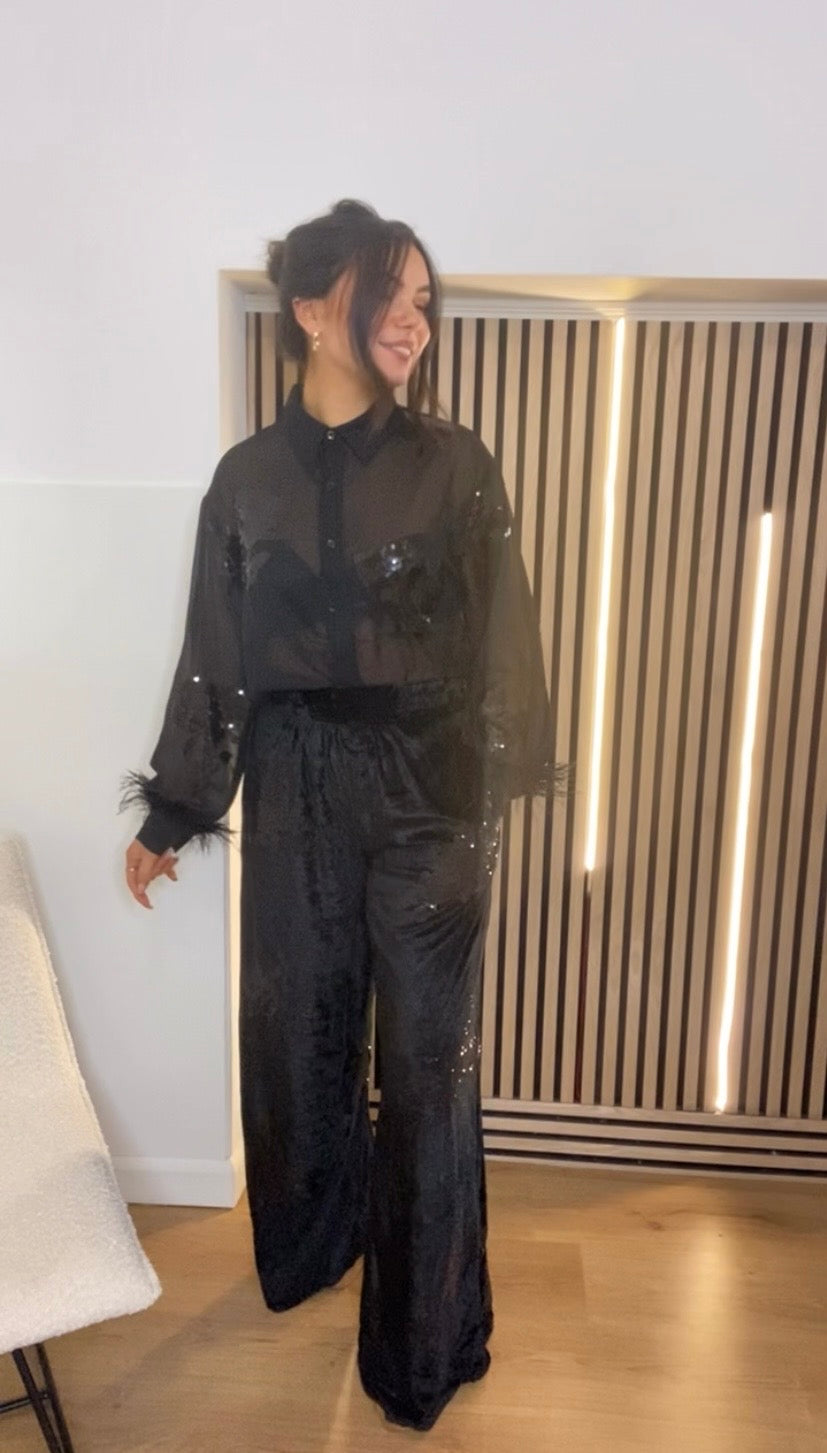 Liv Black sequin Trouser