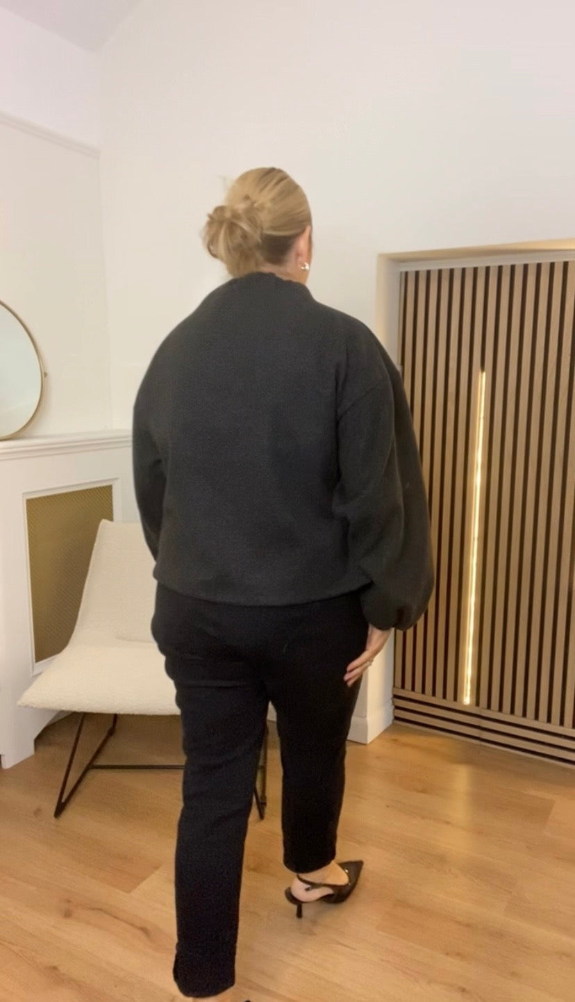Connie Charcoal Felt Top
