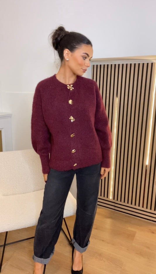 Yasmin Burgandy Knit