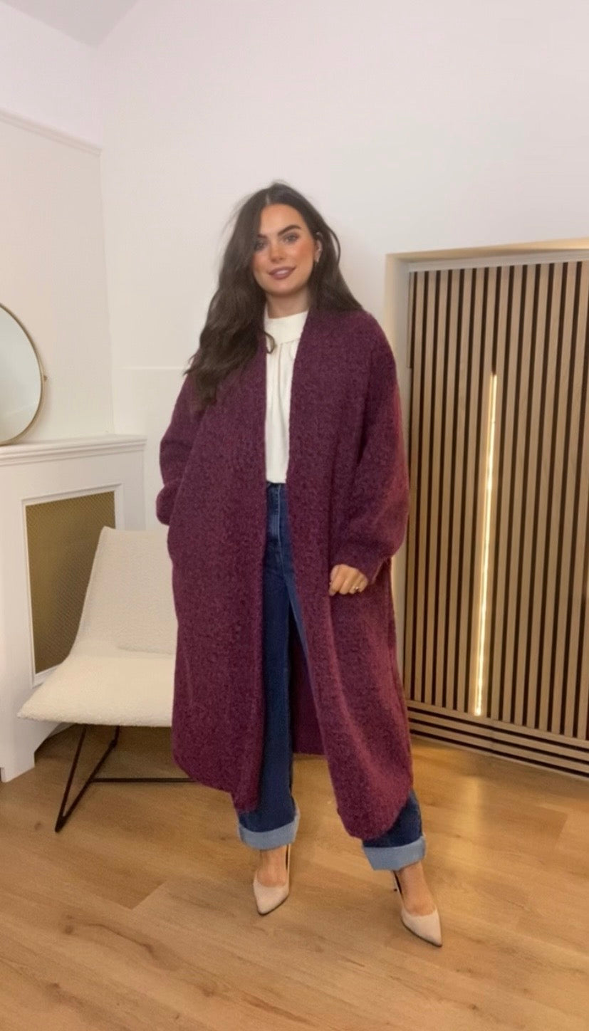 Tilly Burgundy Longline Coat