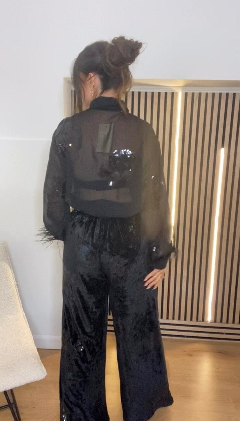 Liv Black sequin Trouser