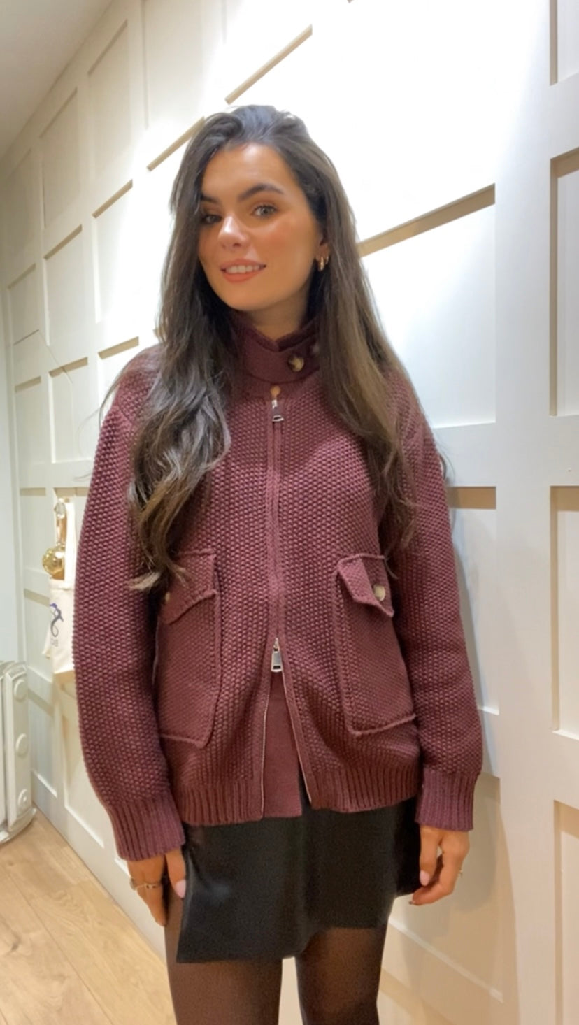 Celine Burgandy Knit