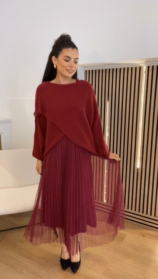 Hattie Burgandy Dress