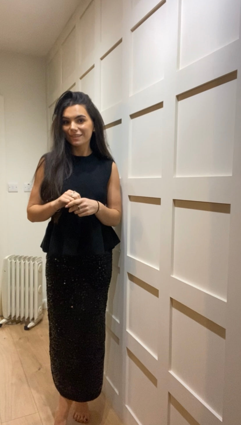 Kara Black sequin Skirt