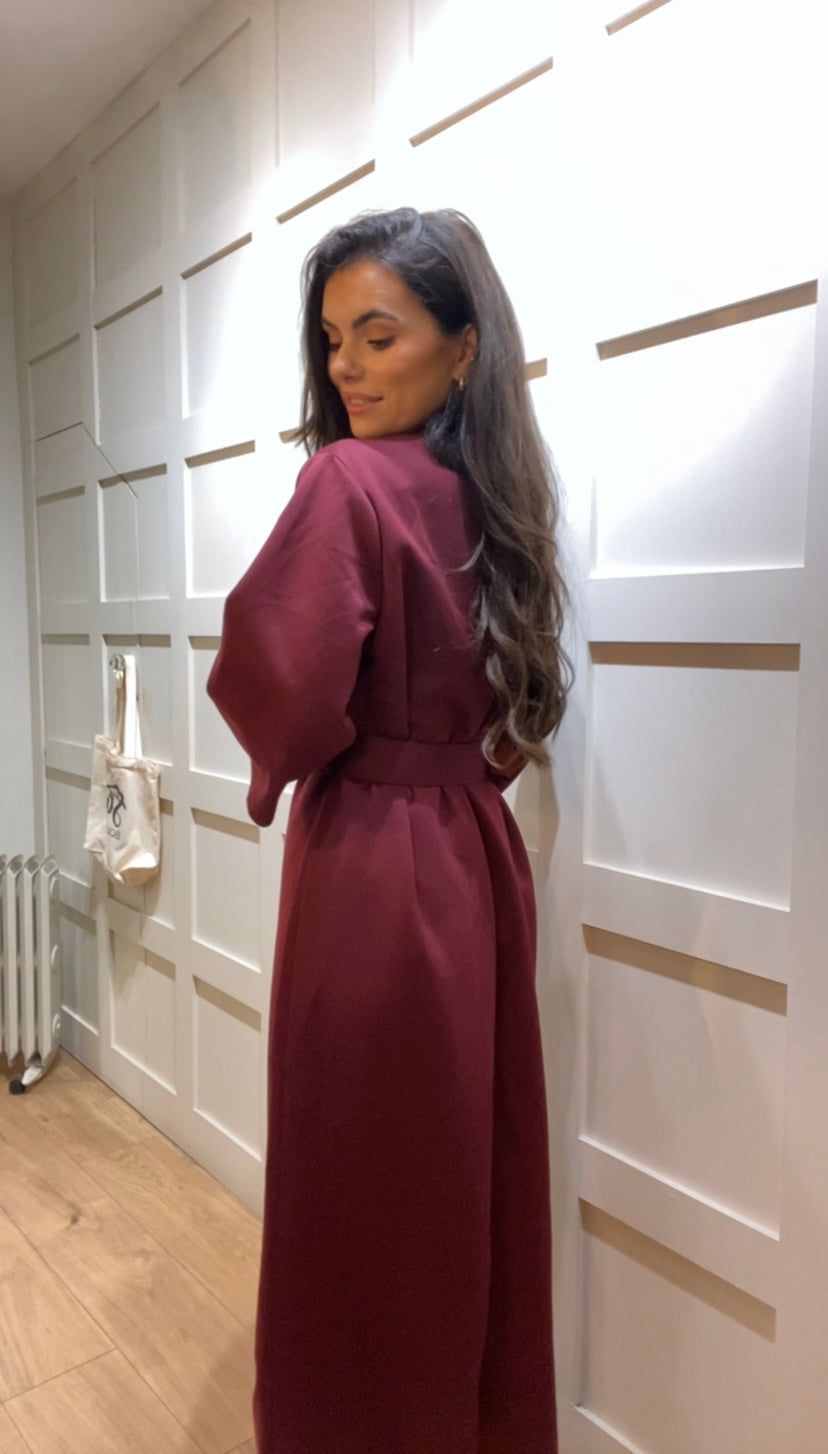 Rachel Burgandy Dress