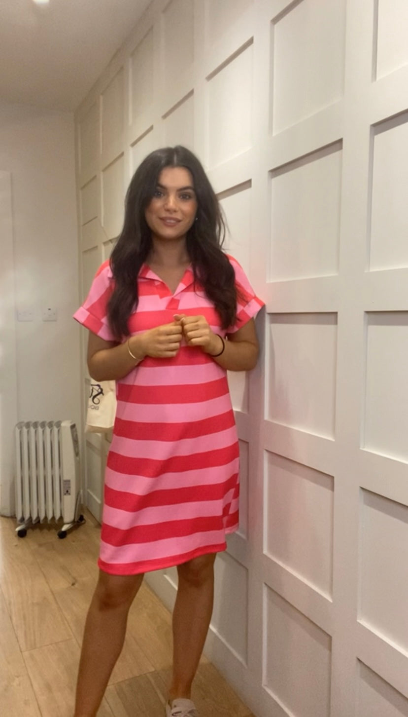 Mina red & pink Dress
