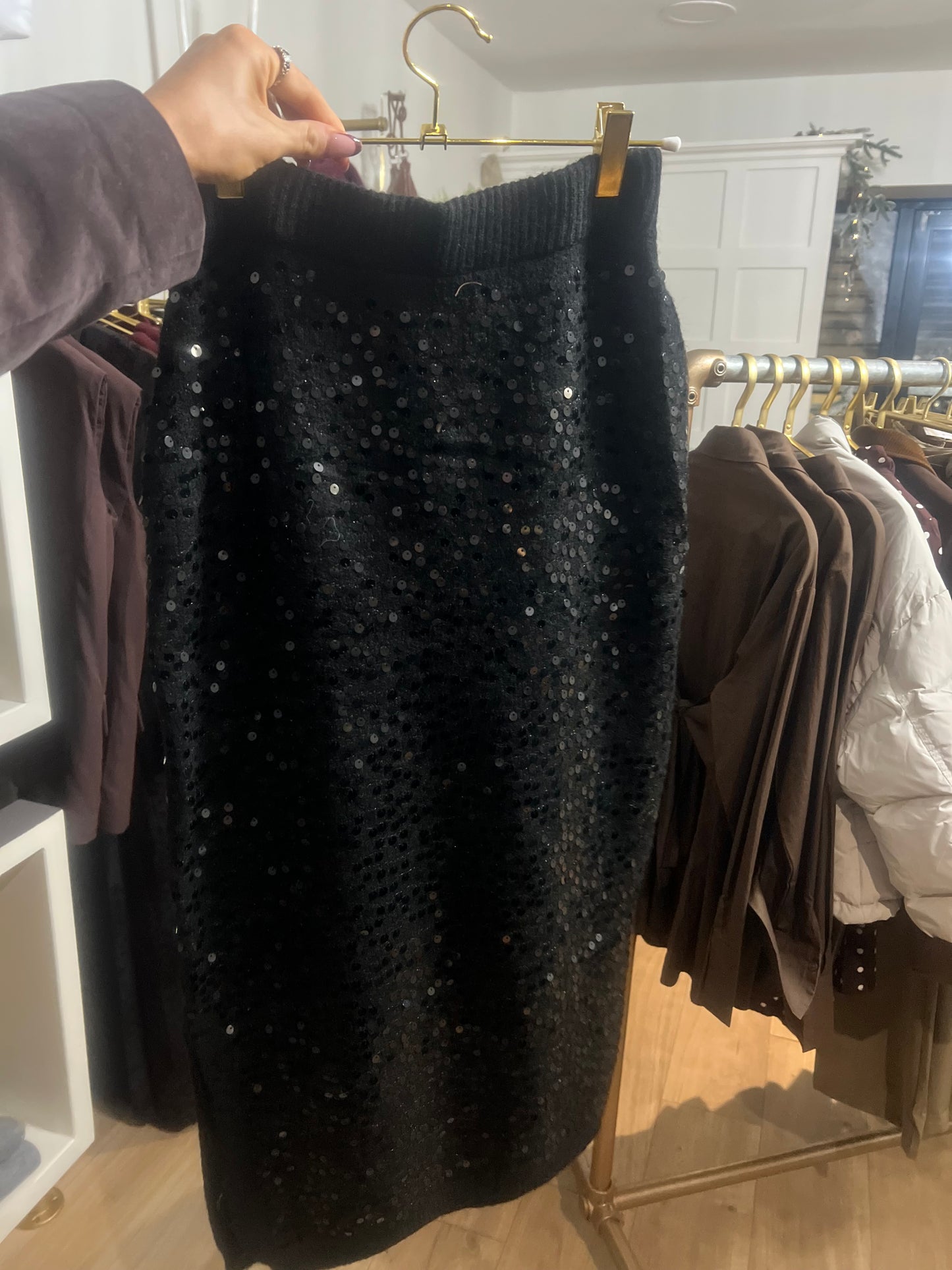 Kara Black sequin Skirt