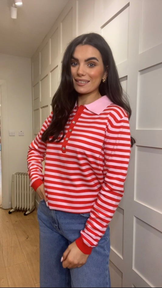 Clara red knitted top