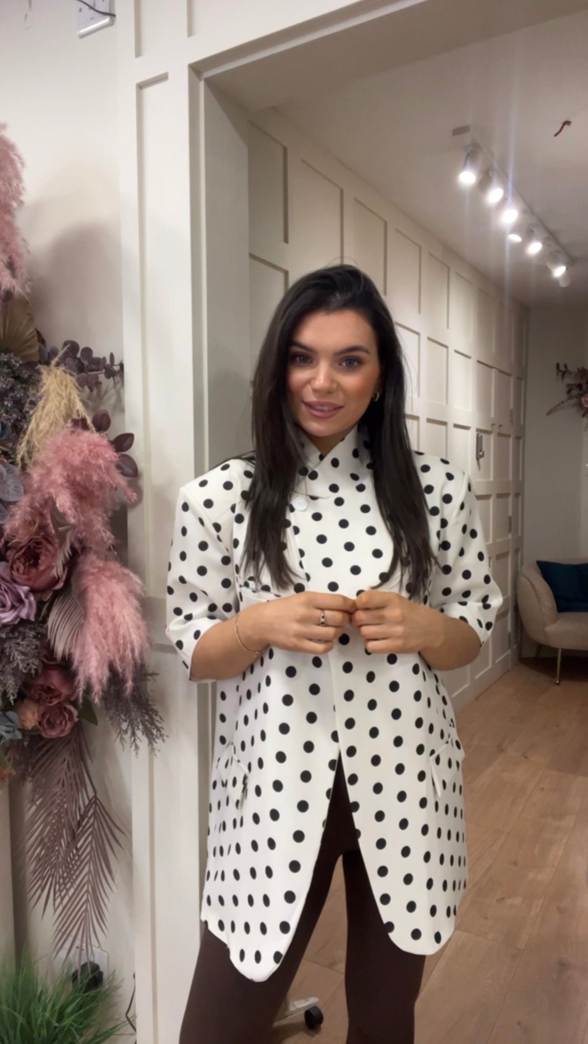 Libby cream polka jacket