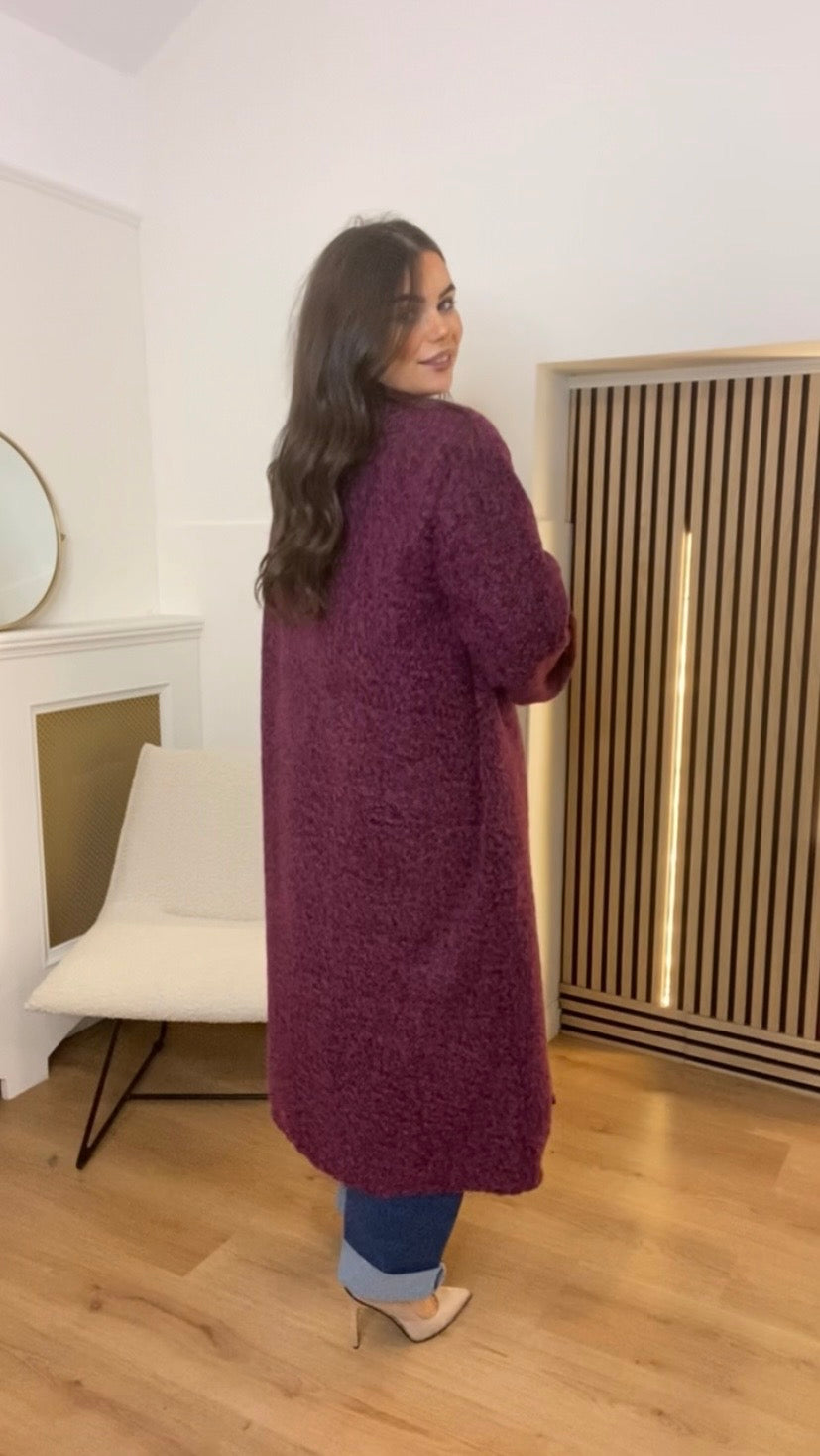 Tilly Burgundy Longline Coat