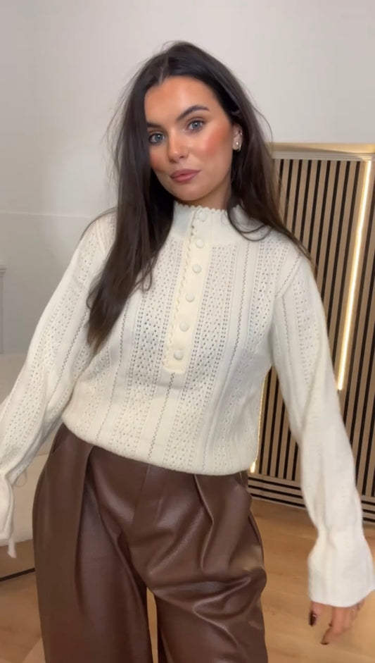 Leona- Cream cable knit jumper