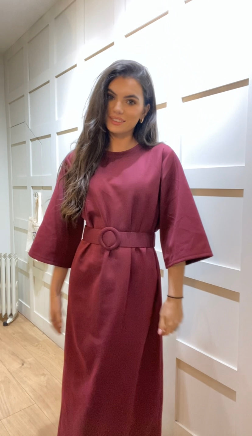 Rachel Burgandy Dress