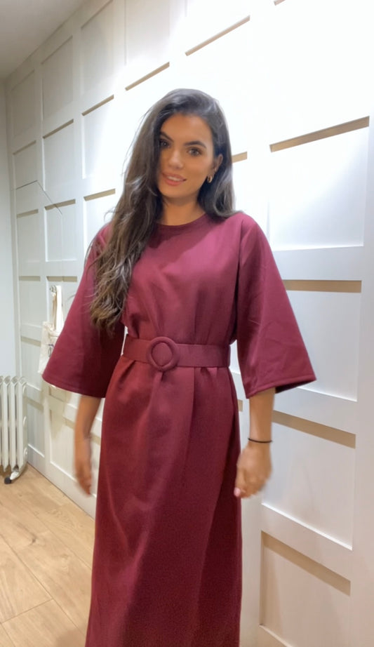 Rachel Burgandy Dress