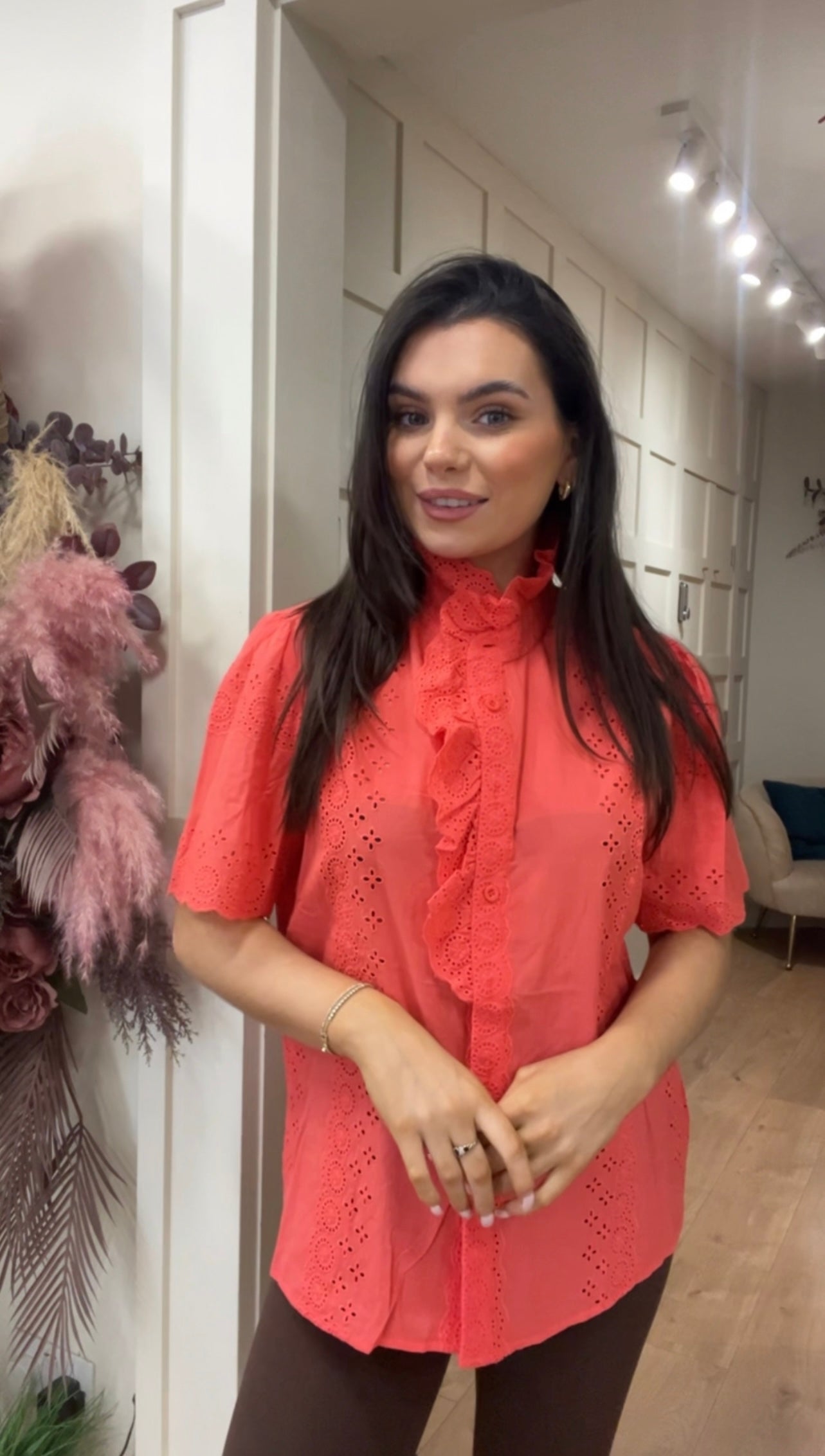 Sally Coral Blouse