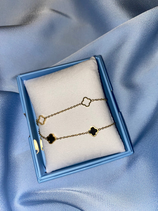 Black and gold double bracelet