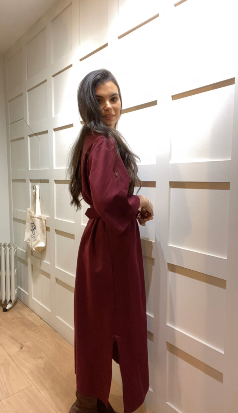 Rachel Burgandy Dress