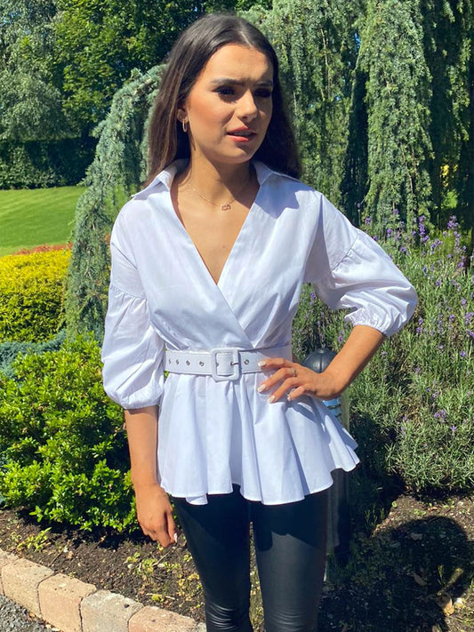 Belted Peplum Shirt