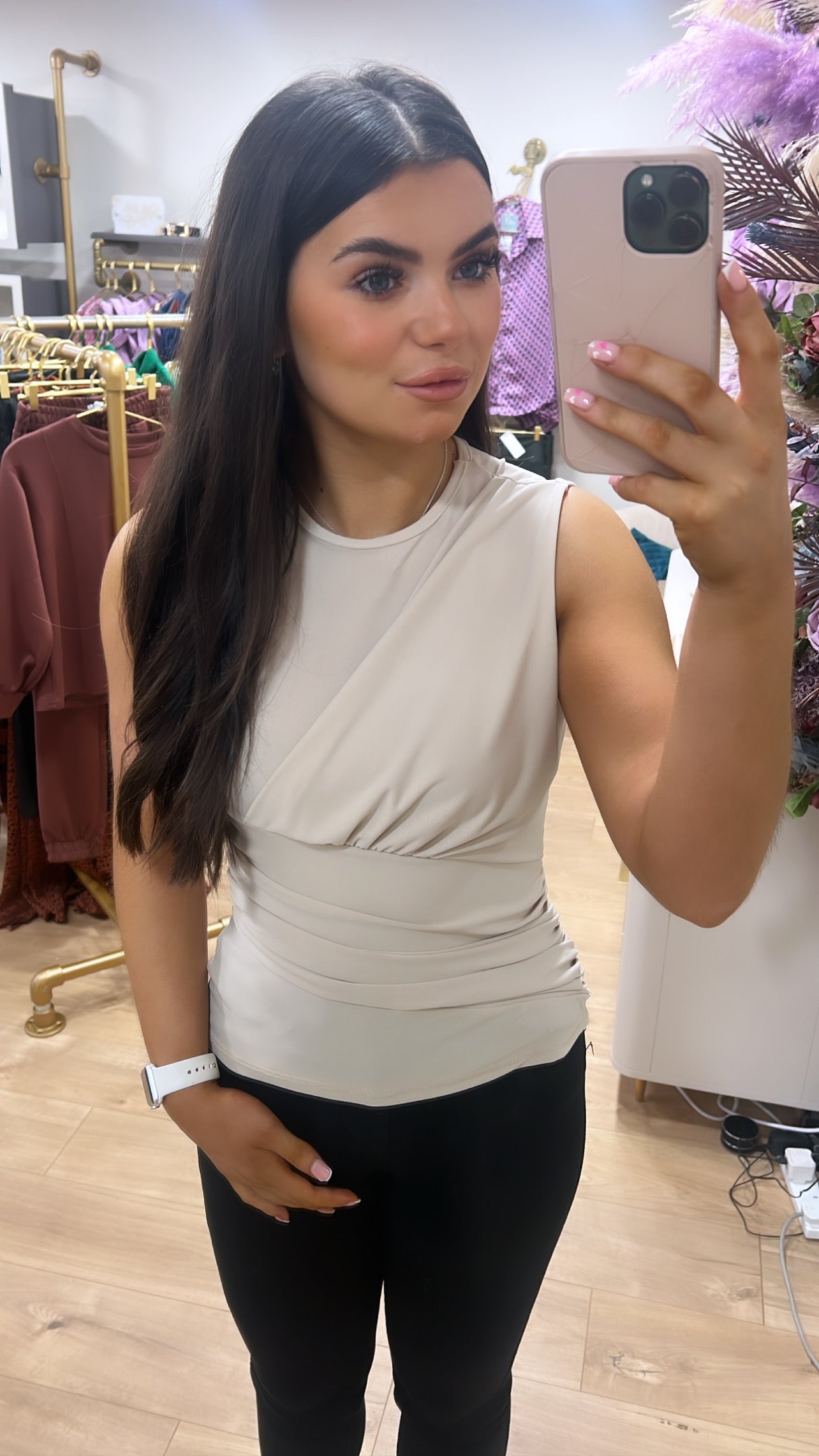 Alexa Beige Top