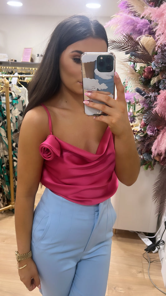 Milly pink rosette Cami